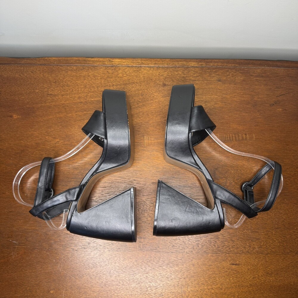 Steven New York Paysin Chunky Platform Black Heels Sandals Sz 10 Prom Formal - Picture 3 of 11